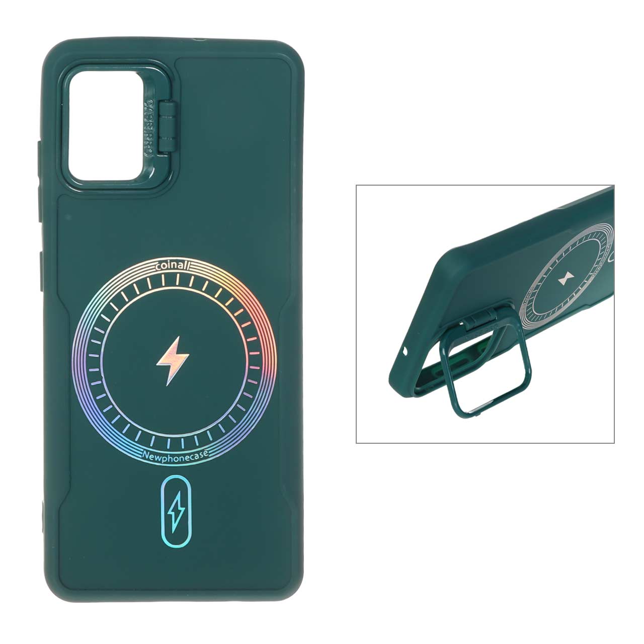 1550384 قاب Coinall طرح مگ سیف محافظ لنز استندشو Samsung Galaxy A51 / M40s - سبز - تصویر 1