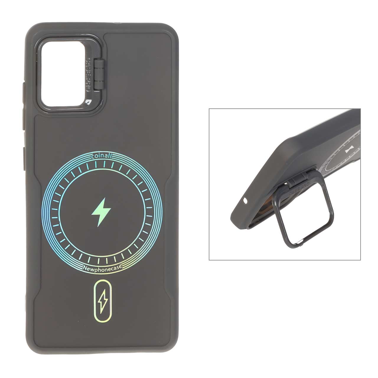 1550386 قاب Coinall طرح مگ سیف محافظ لنز استندشو Samsung Galaxy A51 / M40s - خاکستری - تصویر 1