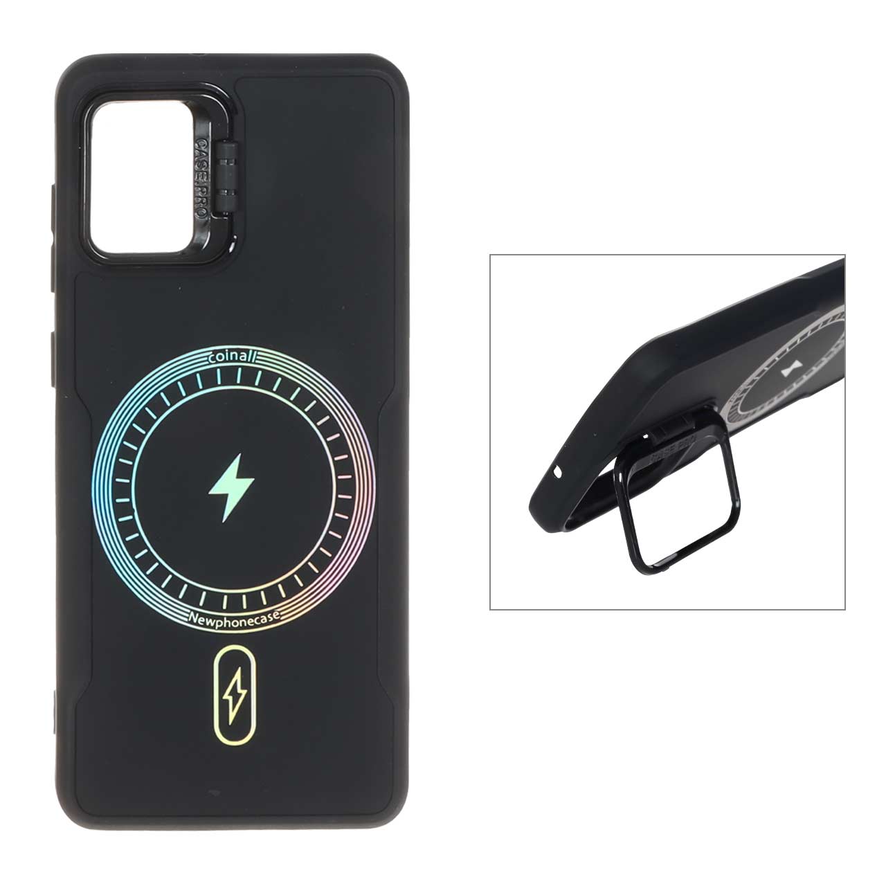 1550452 قاب Coinall طرح مگ سیف محافظ لنز استندشو Samsung Galaxy A31 - مشکی - تصویر 1