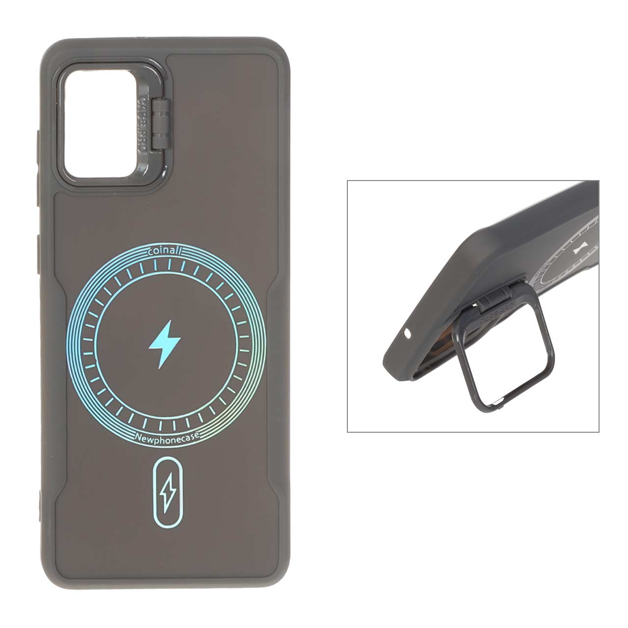 1550458 قاب Coinall طرح مگ سیف محافظ لنز استندشو Samsung Galaxy A31 - خاکستری - تصویر 1