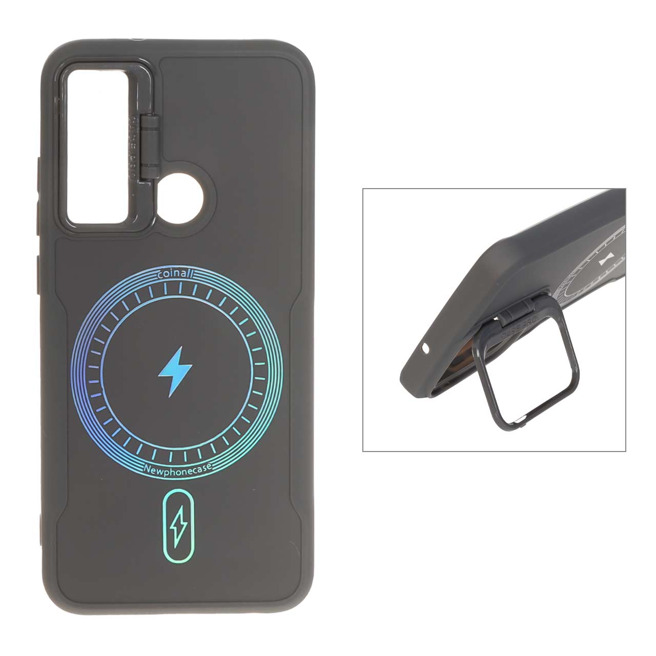 1550474 قاب Coinall طرح مگ سیف محافظ لنز استندشو Xiaomi Redmi Note 8 - خاکستری - تصویر 1