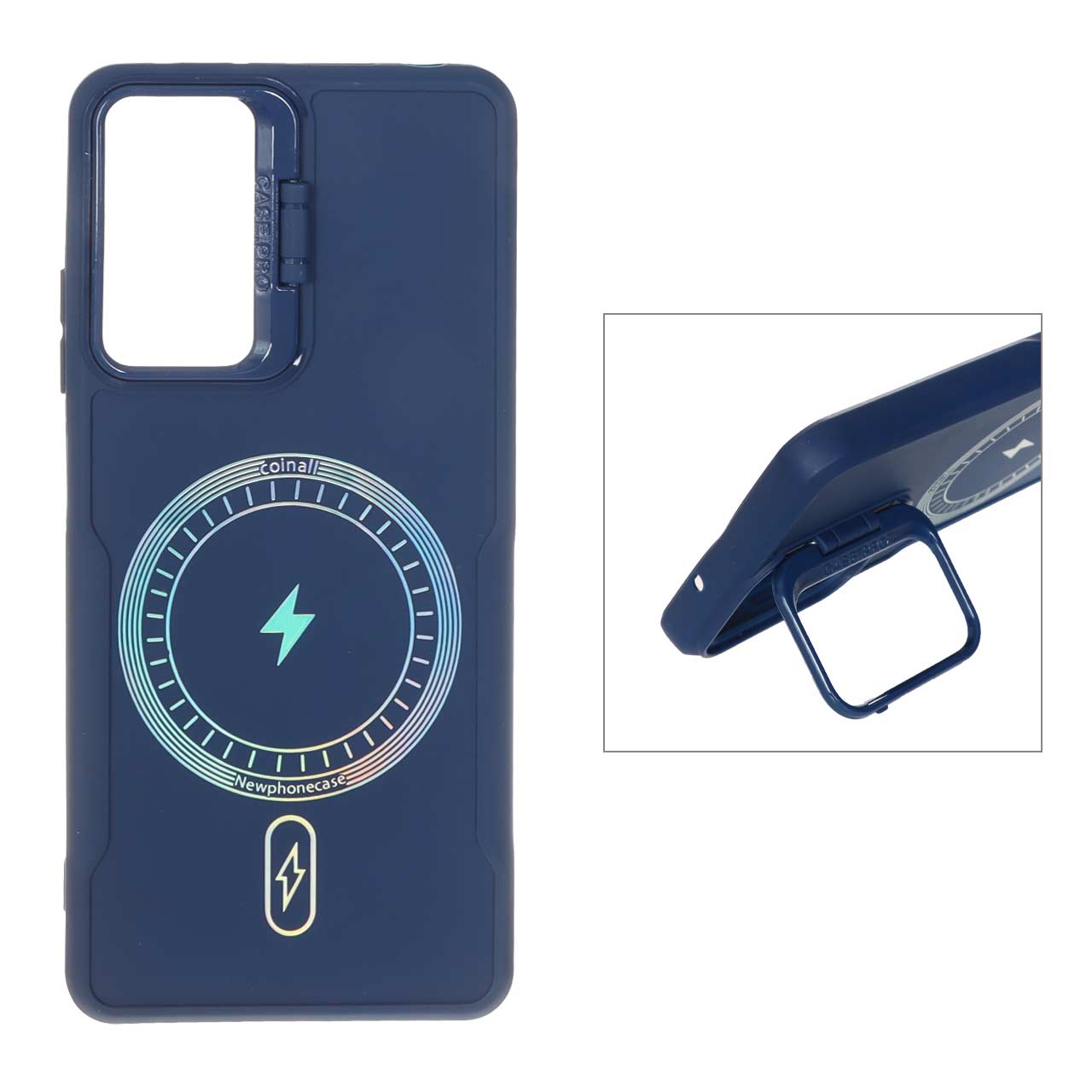 1550478 قاب Coinall طرح مگ سیف محافظ لنز استندشو Xiaomi Redmi Note 12 Pro 4G / Redmi Note 11 Pro - سرمه ای - تصویر 1