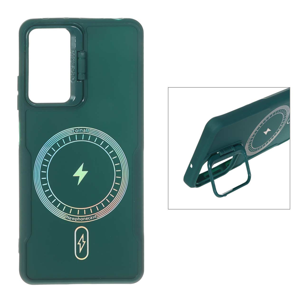 1550480 قاب Coinall طرح مگ سیف محافظ لنز استندشو Xiaomi Redmi Note 12 Pro 4G / Redmi Note 11 Pro - سبز - تصویر 1
