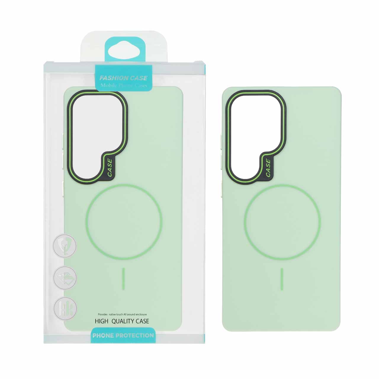 1550882 قاب طرح سیلیکون Magsafe پاستیلی Samsung Galaxy S25 Ultra - سبز (پک دار) - تصویر 1