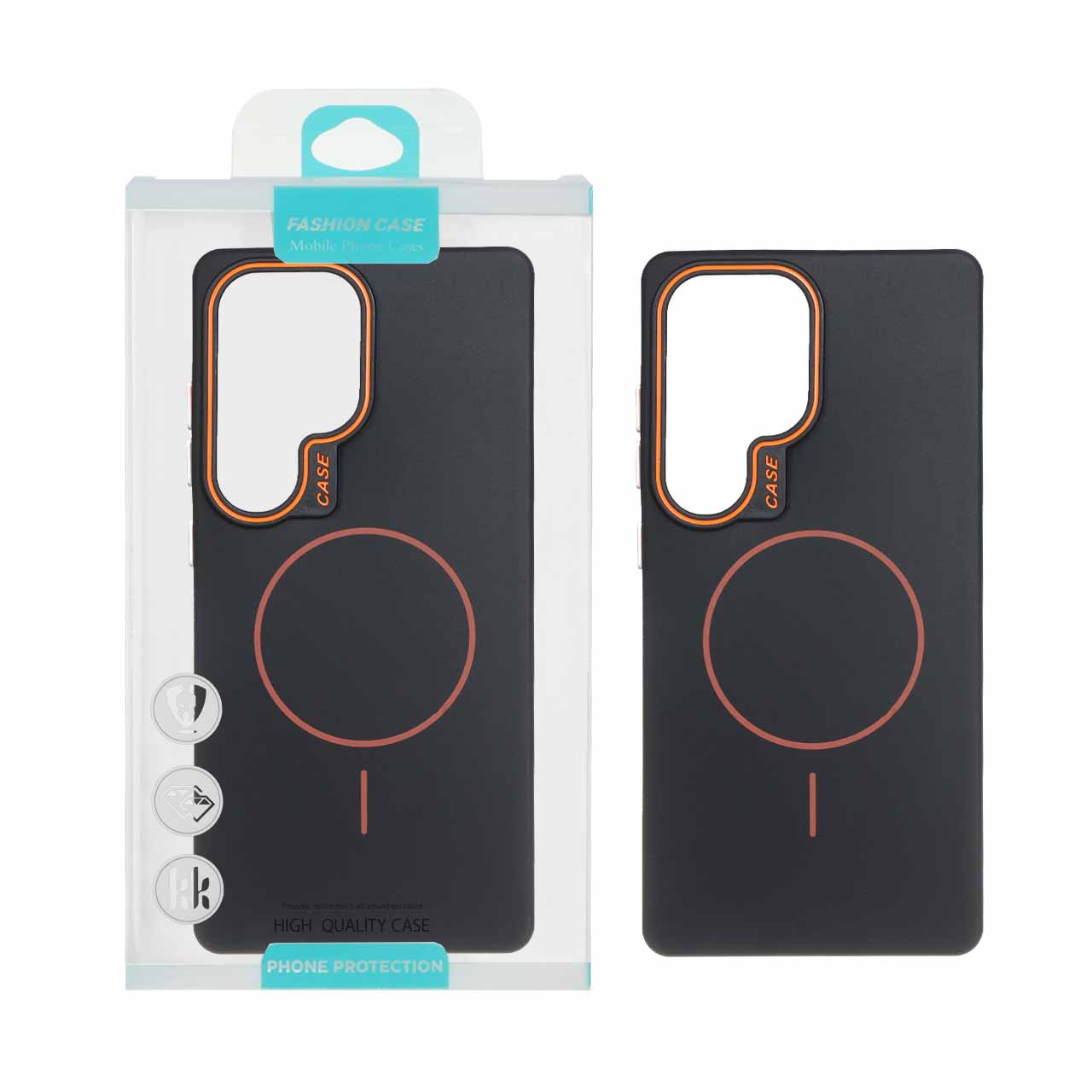 1550884 قاب طرح سیلیکون Magsafe پاستیلی Samsung Galaxy S25 Ultra - مشکی (پک دار) - تصویر 1