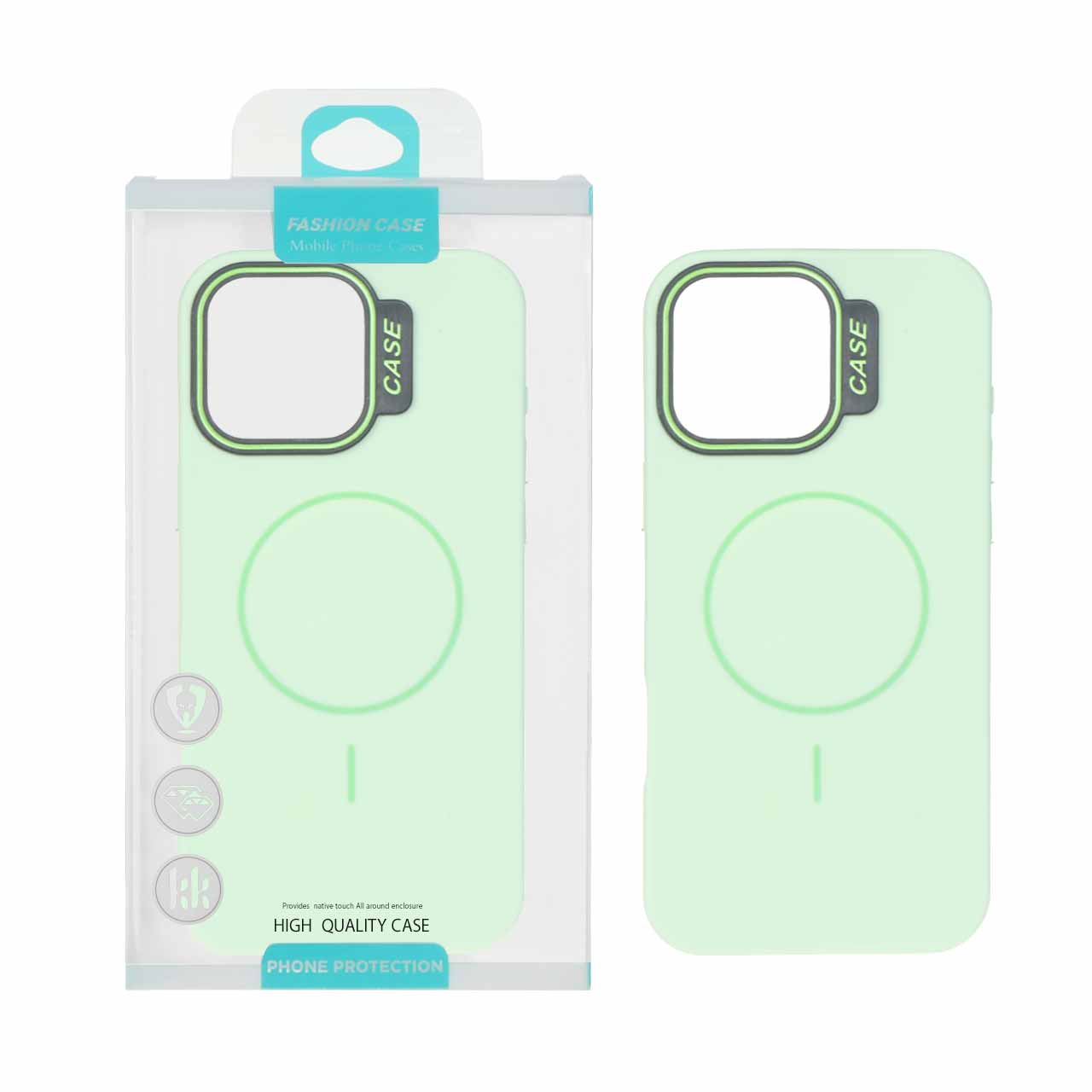1550892 قاب طرح سیلیکون Magsafe پاستیلی Apple iPhone 16 Pro Max - سبز (پک دار) - تصویر 1