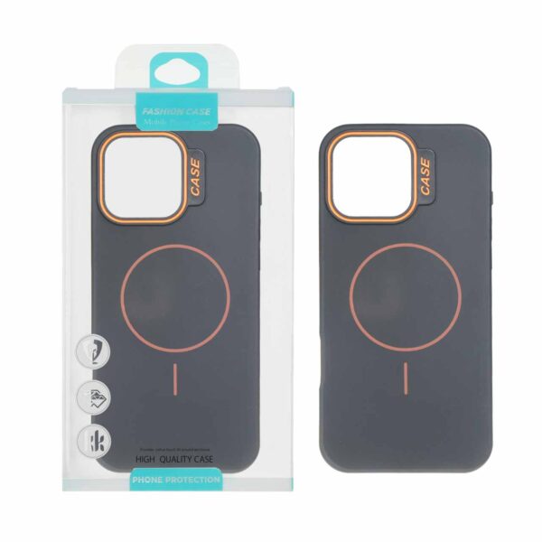 قاب طرح سیلیکون Magsafe پاستیلی Apple iPhone 16 Pro Max - مشکی (پک دار)