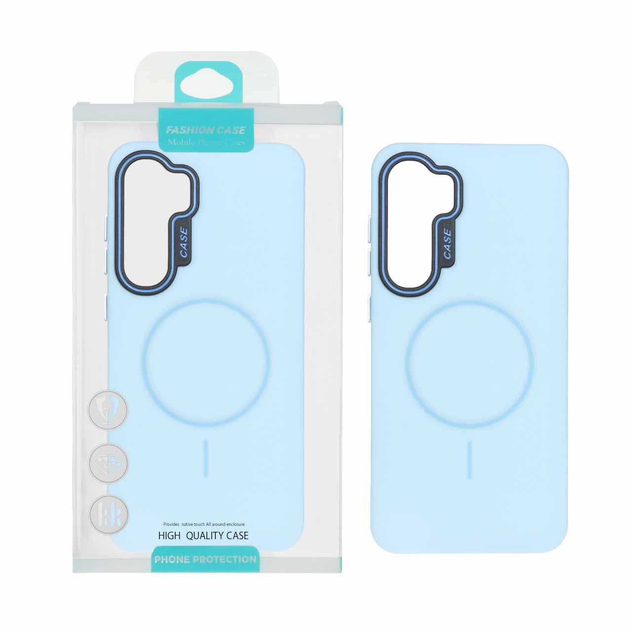 1550906 قاب طرح سیلیکون Magsafe پاستیلی Samsung Galaxy S24 FE - آبی (پک دار) - تصویر 1
