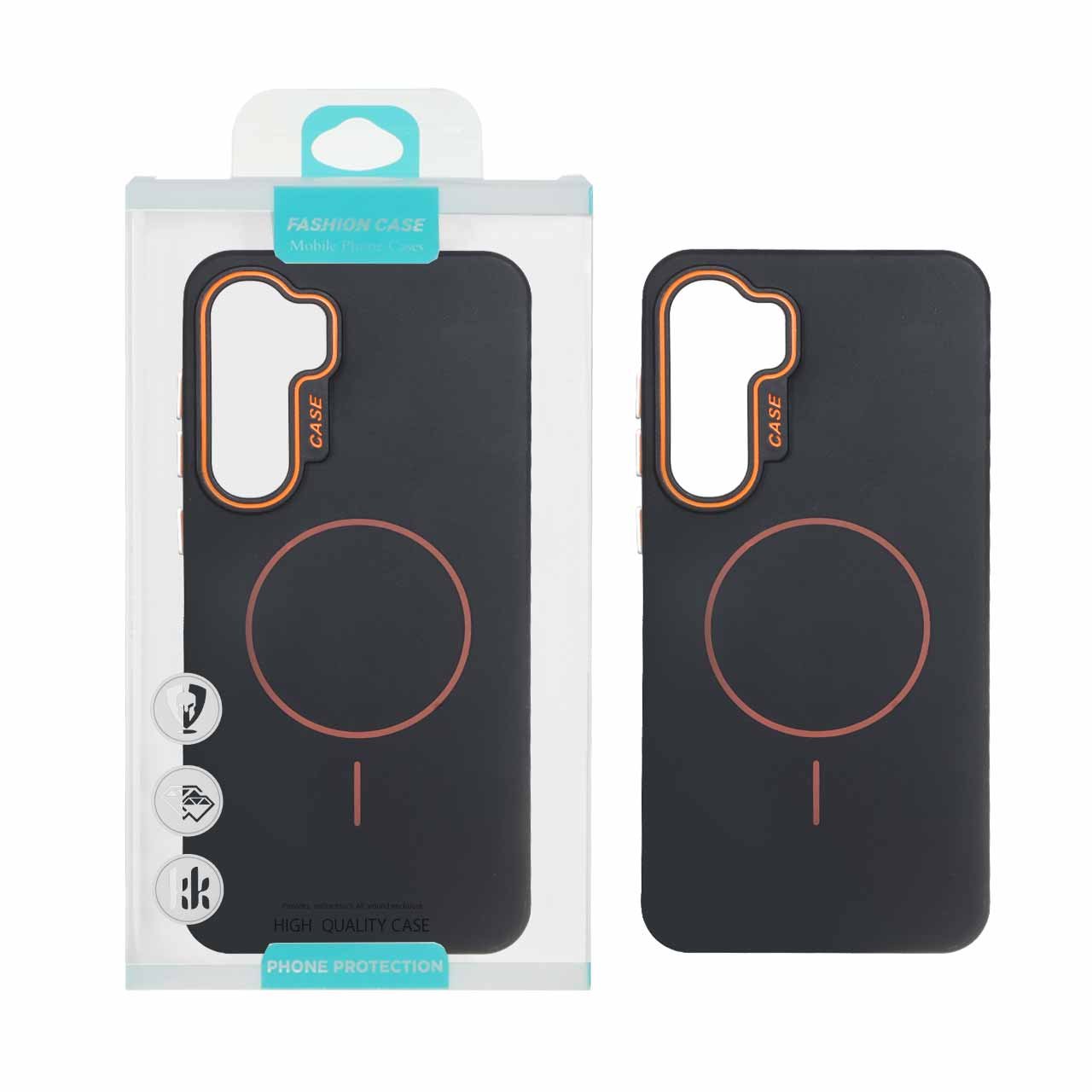 1550914 قاب طرح سیلیکون Magsafe پاستیلی Samsung Galaxy S24 FE - مشکی (پک دار) - تصویر 1