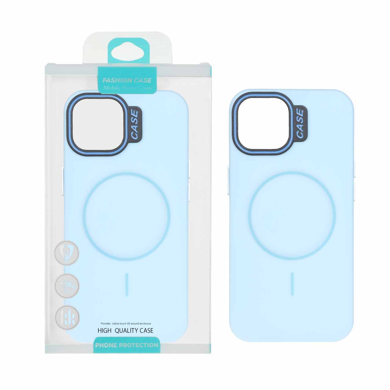 1550946 قاب طرح سیلیکون Magsafe پاستیلی Apple iPhone 13 / iPhone 14 - آبی (پک دار) - تصویر 1