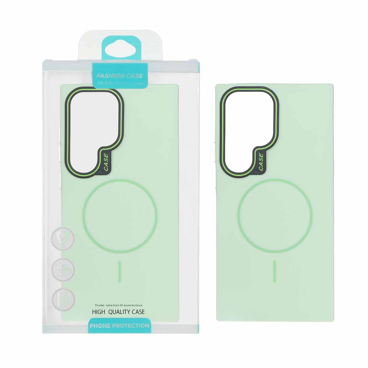 1550992 قاب طرح سیلیکون Magsafe پاستیلی Samsung Galaxy S24 Ultra - سبز (پک دار) - تصویر 1