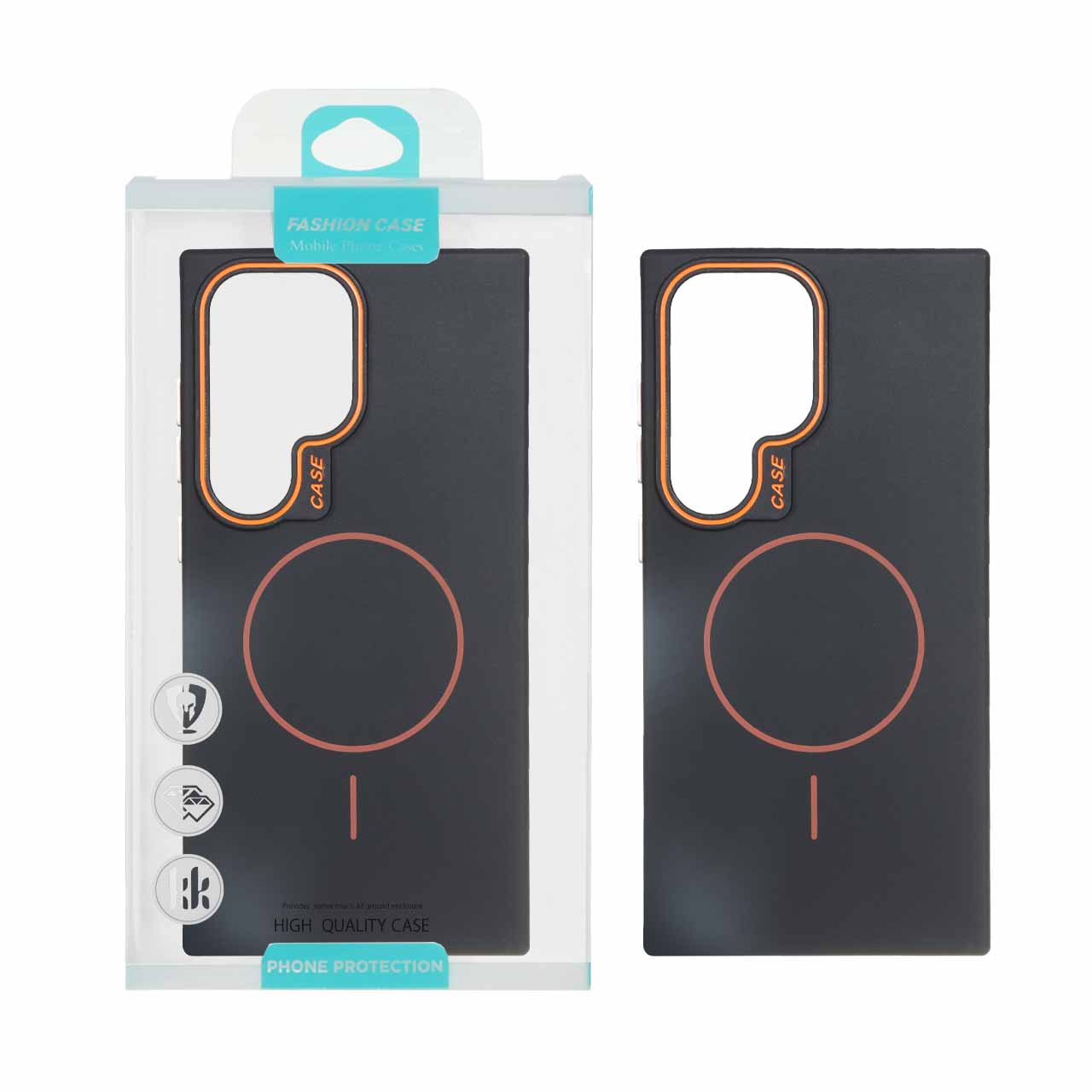 1550994 قاب طرح سیلیکون Magsafe پاستیلی Samsung Galaxy S24 Ultra - مشکی (پک دار) - تصویر 1