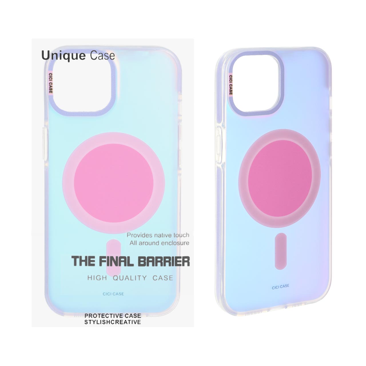 1551008 قاب CiCi Case هولوگرامی Magsafe مدل Apple iPhone 13 / iPhone 14 - یاسی (پک دار) - تصویر 1