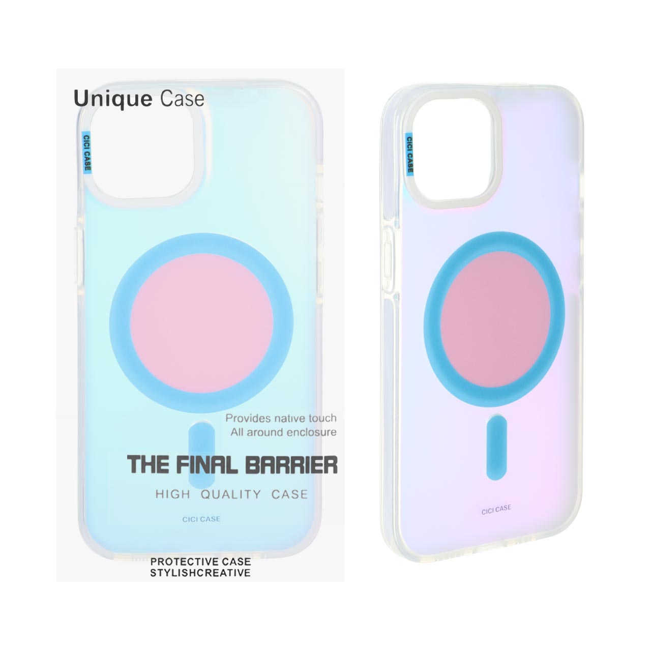 1551014 قاب CiCi Case هولوگرامی Magsafe مدل Apple iPhone 13 / iPhone 14 - سفید (پک دار) - تصویر 1