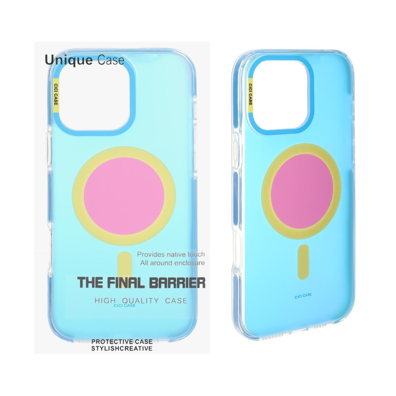 1551018 قاب CiCi Case هولوگرامی Magsafe مدل Apple iPhone 16 Pro Max - آبی (پک دار) - تصویر 1