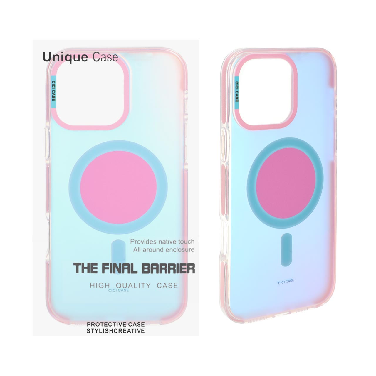 1551020 قاب CiCi Case هولوگرامی Magsafe مدل Apple iPhone 16 Pro Max - صورتی (پک دار) - تصویر 1