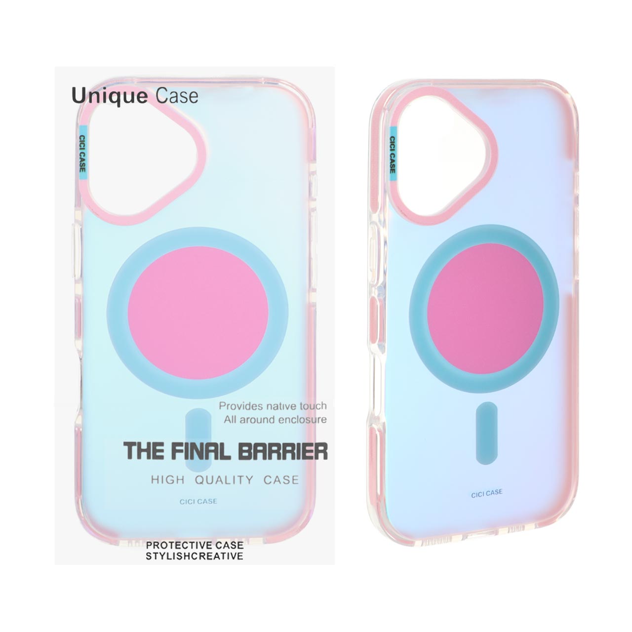 1551044 قاب CiCi Case هولوگرامی Magsafe مدل Apple iPhone 17 - صورتی (پک دار) - تصویر 1