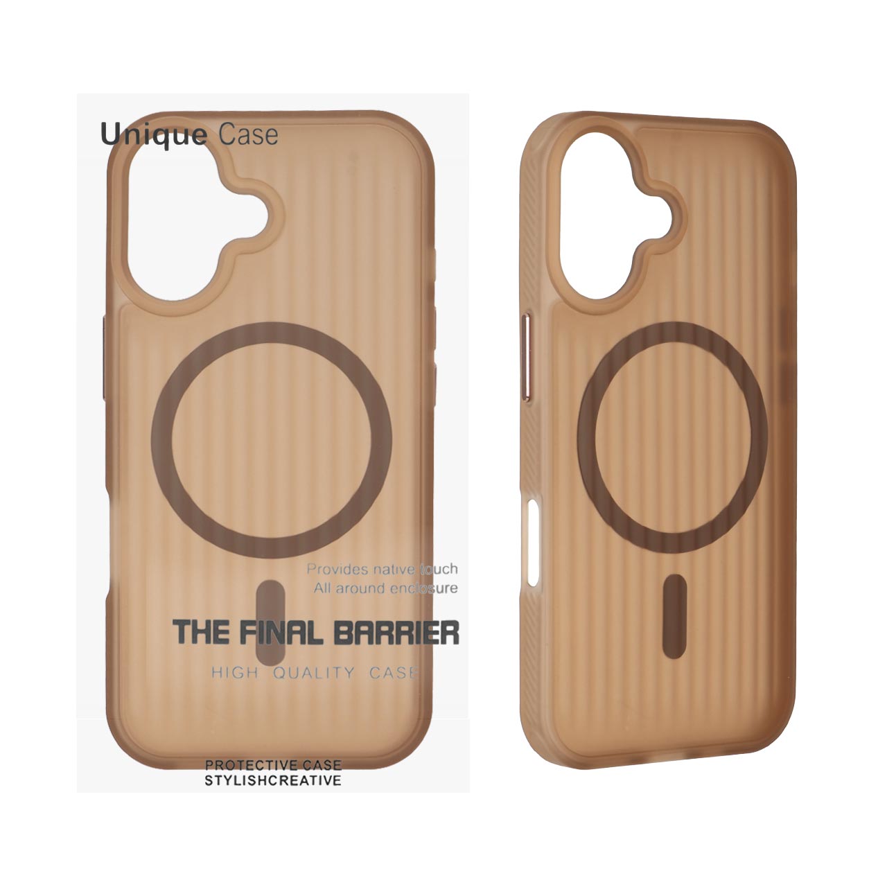 1551384 قاب اورجینال Unique Case کرکره ای مات MagSafe مدل Apple iPhone 17 - صحرایی (پک دار) - تصویر 1