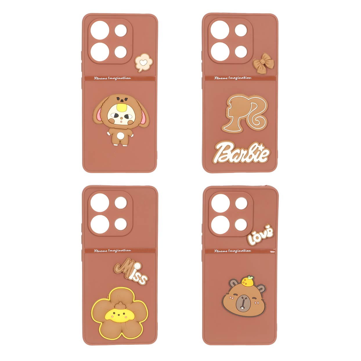 1553152 قاب Extreme Imagination عروسک برجسته Xiaomi Redmi Note 13 4G - قهوه ای (در طرح های مختلف) - تصویر 1