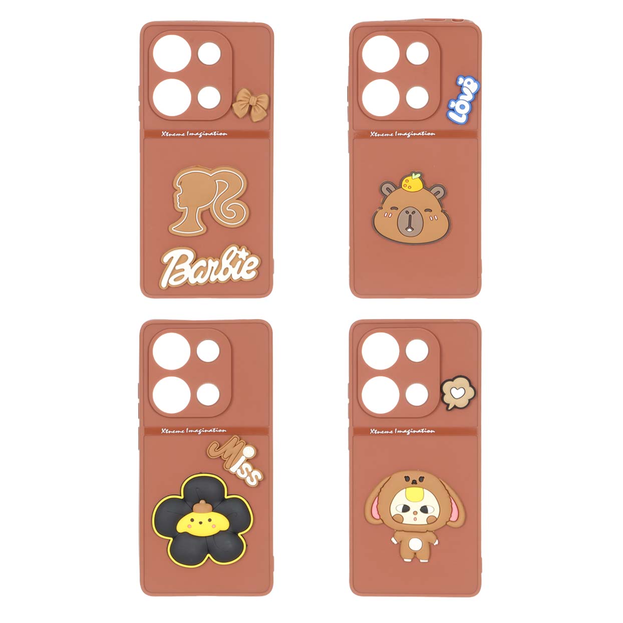 1553384 قاب Extreme Imagination عروسک برجسته Xiaomi Redmi Note 14S / Note 13 Pro 4G / Poco M6 Pro 4G - قهوه ای (در طرح های مختلف) - تصویر 1