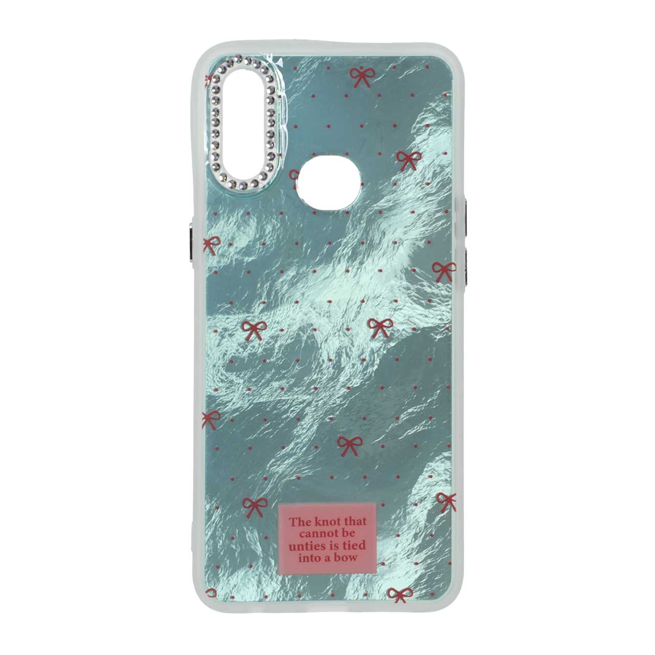 1553686 قاب اطلسی طرح پاپیون لنز نگین دار Samsung Galaxy A10s - سبز روشن - تصویر 1