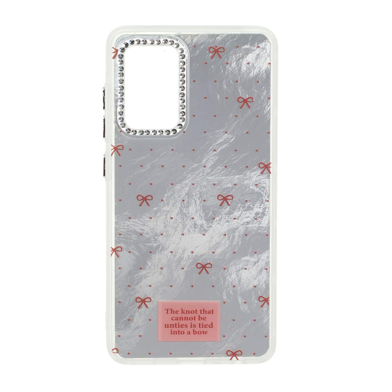 1553696 قاب اطلسی طرح پاپیون لنز نگین دار Samsung Galaxy A52 / A52s - نقره ای - تصویر 1