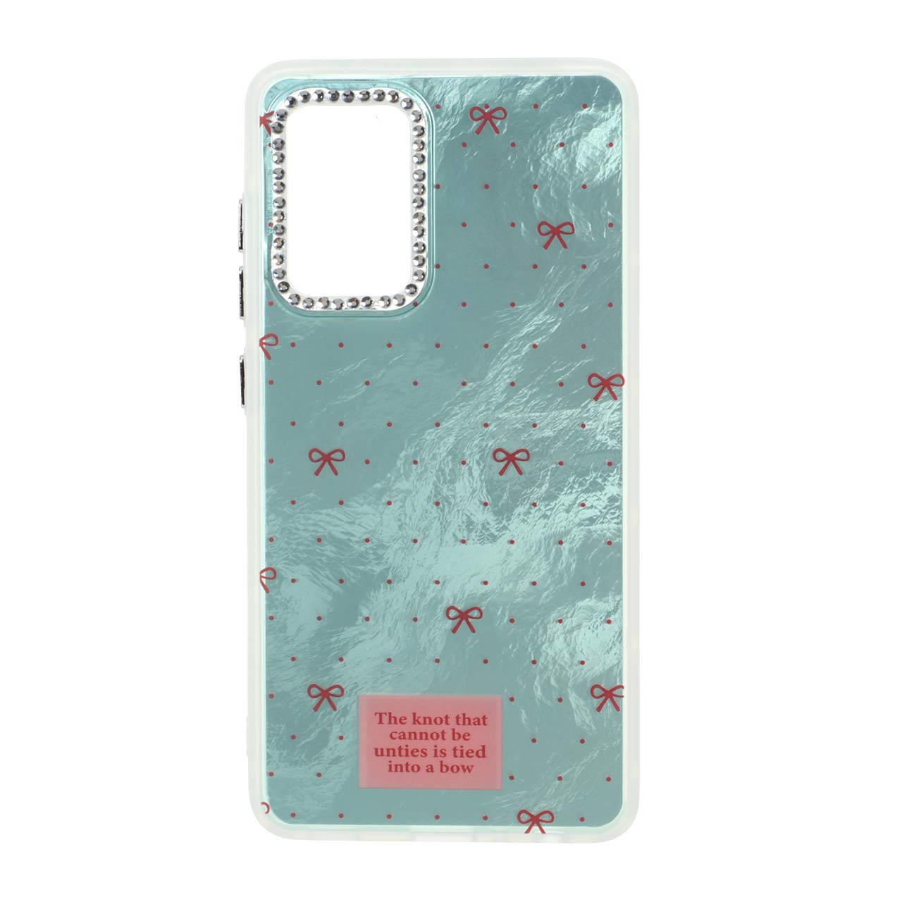 1553700 قاب اطلسی طرح پاپیون لنز نگین دار Samsung Galaxy A52 / A52s - سبز روشن - تصویر 1