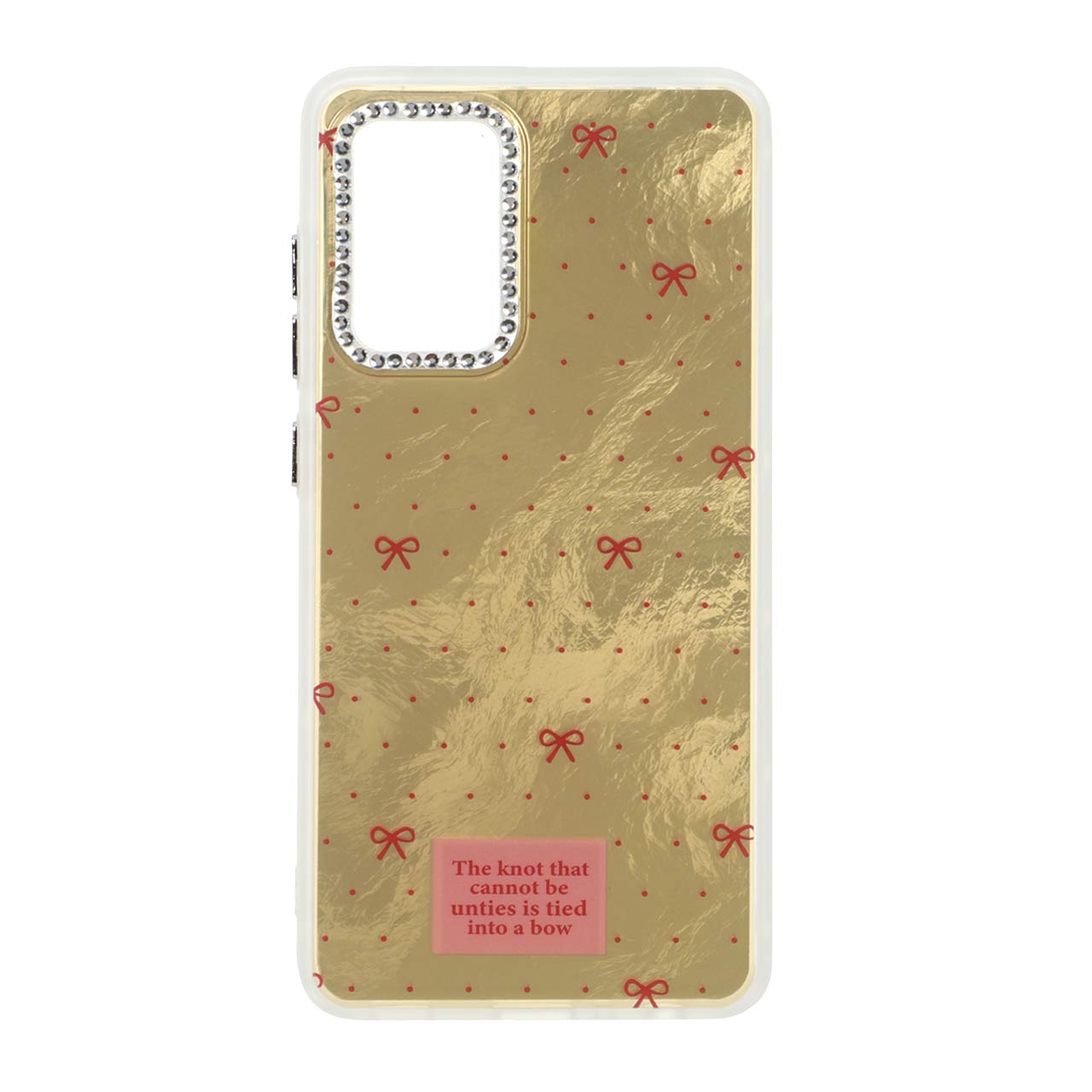 1553702 قاب اطلسی طرح پاپیون لنز نگین دار Samsung Galaxy A52 / A52s - طلایی - تصویر 1