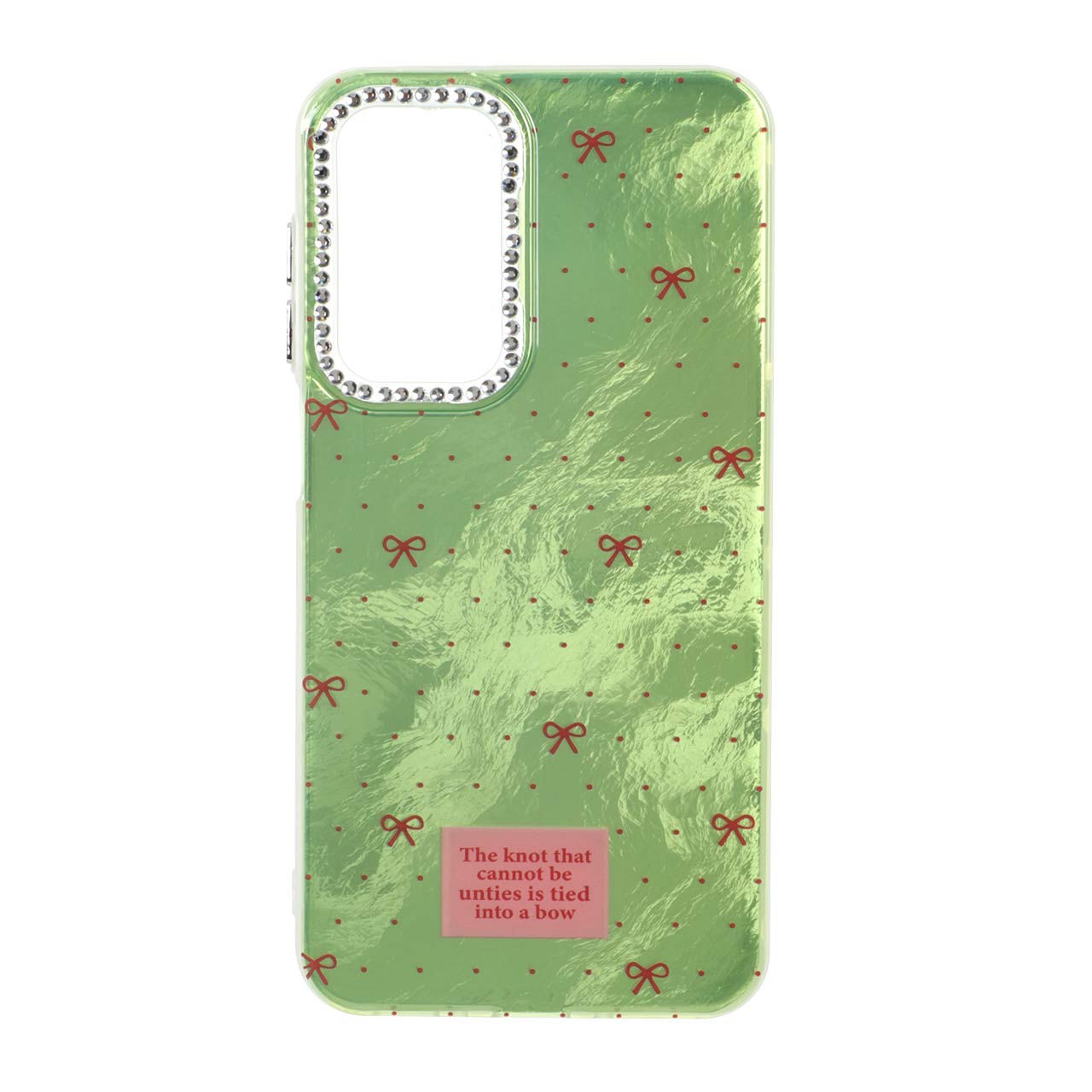 1553732 قاب اطلسی طرح پاپیون لنز نگین دار Samsung Galaxy A17 / A26 - سبز - تصویر 1