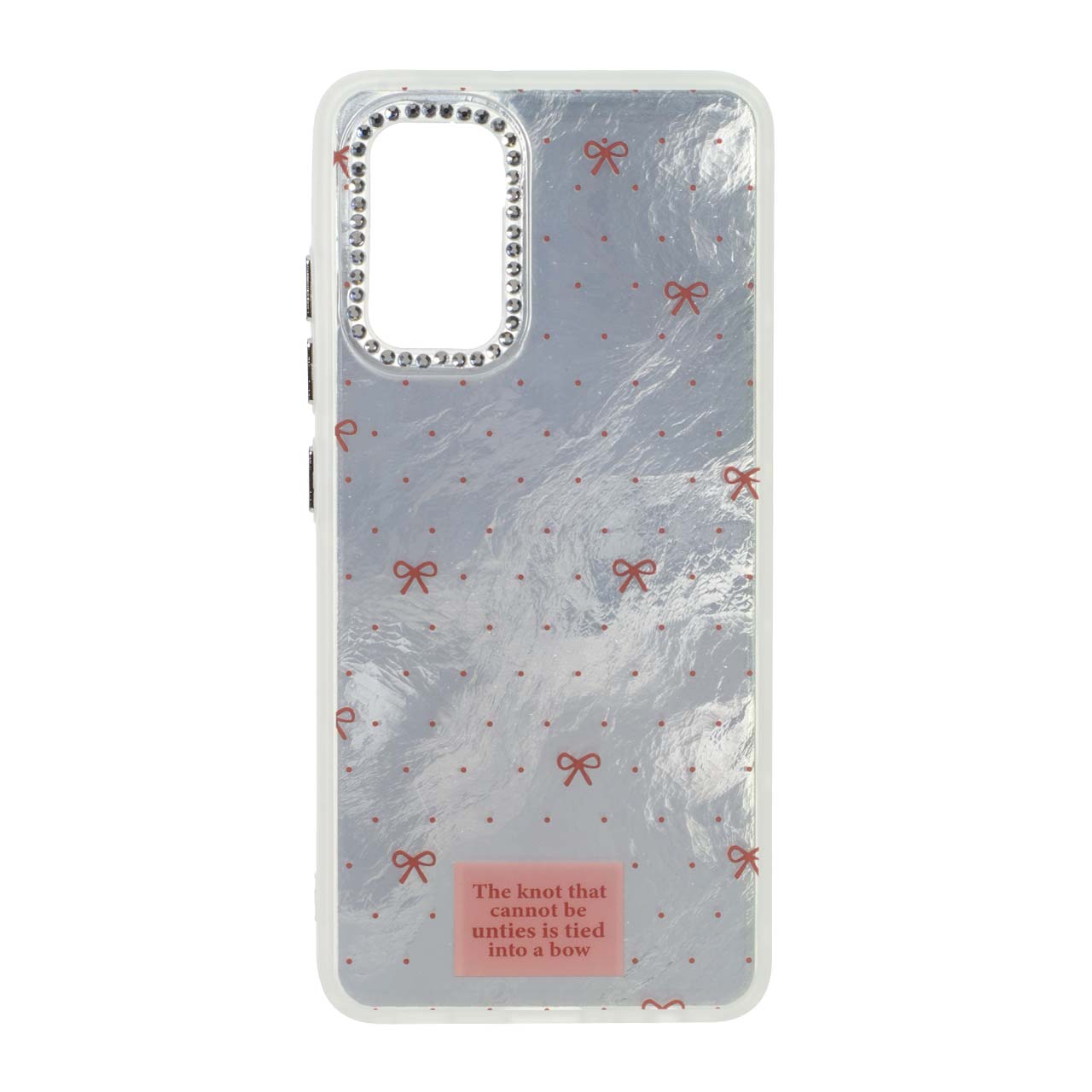 1553752 قاب اطلسی طرح پاپیون لنز نگین دار Samsung Galaxy A32 4G - نقره ای - تصویر 1