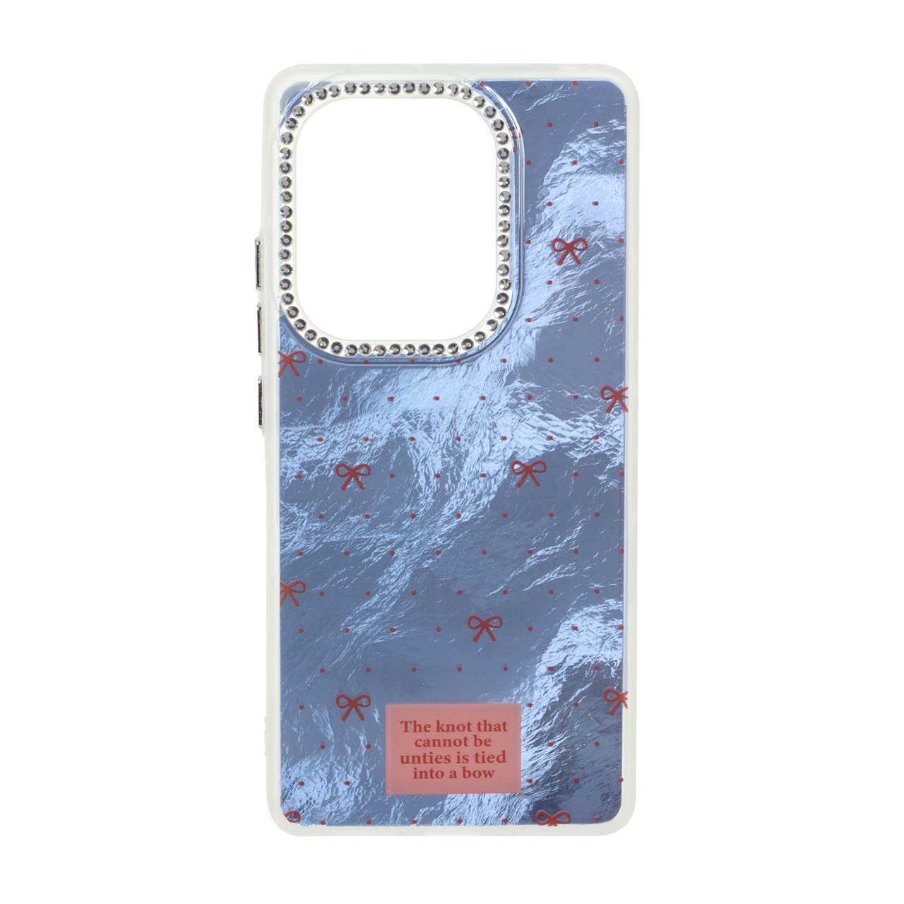 1553776 قاب اطلسی طرح پاپیون لنز نگین دار Xiaomi Redmi Note 14S / Note 13 Pro 4G / Poco M6 Pro 4G - آبی - تصویر 1