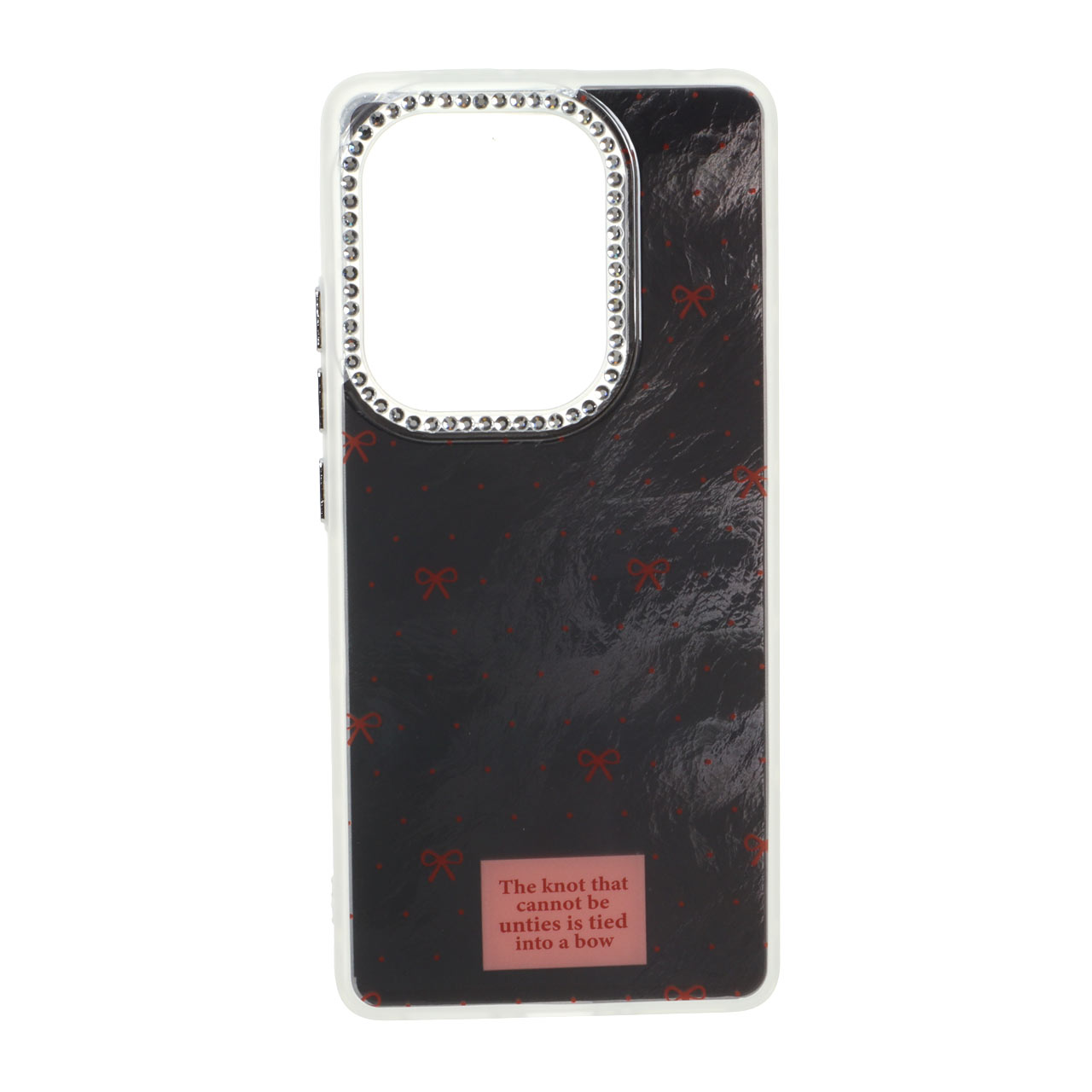 1553782 قاب اطلسی طرح پاپیون لنز نگین دار Xiaomi Redmi Note 14S / Note 13 Pro 4G / Poco M6 Pro 4G - مشکی - تصویر 1