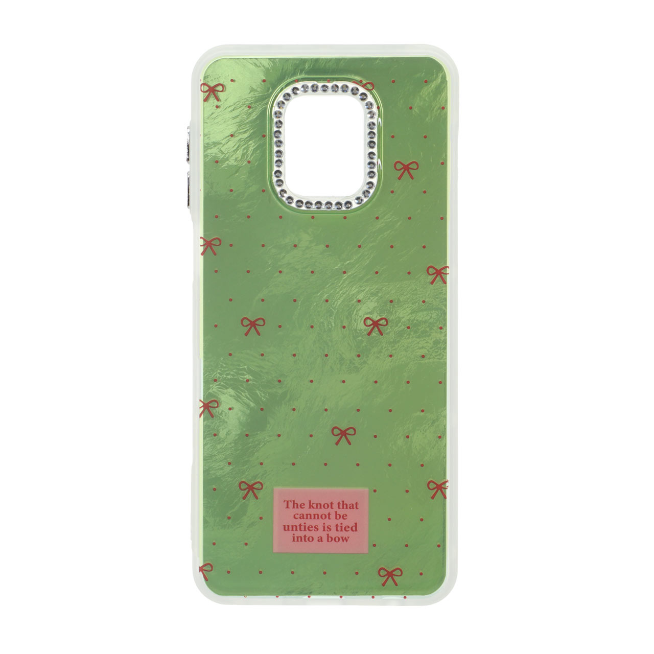 1553900 قاب اطلسی طرح پاپیون لنز نگین دار Xiaomi Redmi Note 9S / Redmi Note 9 Pro / Redmi Note 9 Pro Max - سبز - تصویر 1