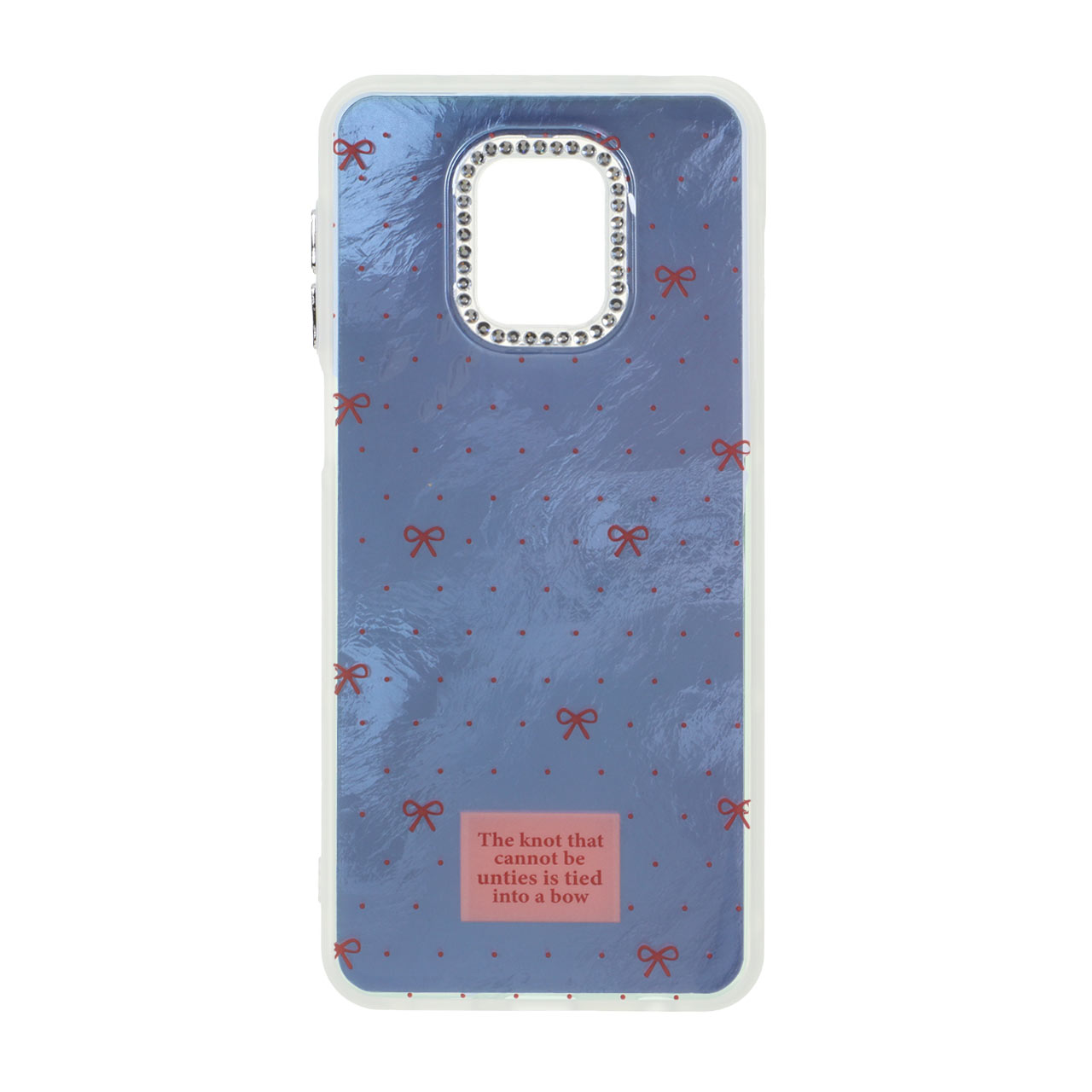 1553902 قاب اطلسی طرح پاپیون لنز نگین دار Xiaomi Redmi Note 9S / Redmi Note 9 Pro / Redmi Note 9 Pro Max - آبی - تصویر 1