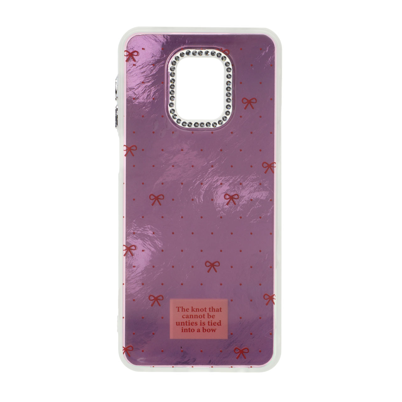 1553904 قاب اطلسی طرح پاپیون لنز نگین دار Xiaomi Redmi Note 9S / Redmi Note 9 Pro / Redmi Note 9 Pro Max - صورتی - تصویر 1