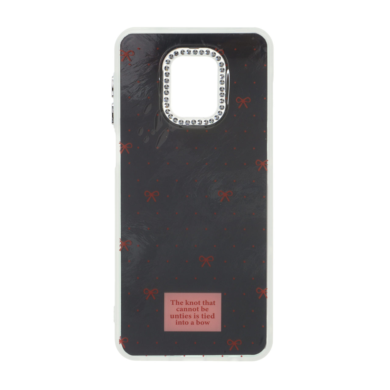 1553908 قاب اطلسی طرح پاپیون لنز نگین دار Xiaomi Redmi Note 9S / Redmi Note 9 Pro / Redmi Note 9 Pro Max - مشکی - تصویر 1
