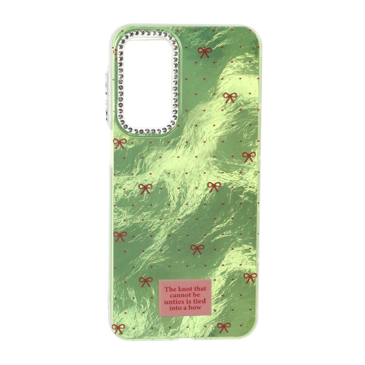 1553928 قاب اطلسی طرح پاپیون لنز نگین دار Samsung Galaxy A16 - سبز - تصویر 1