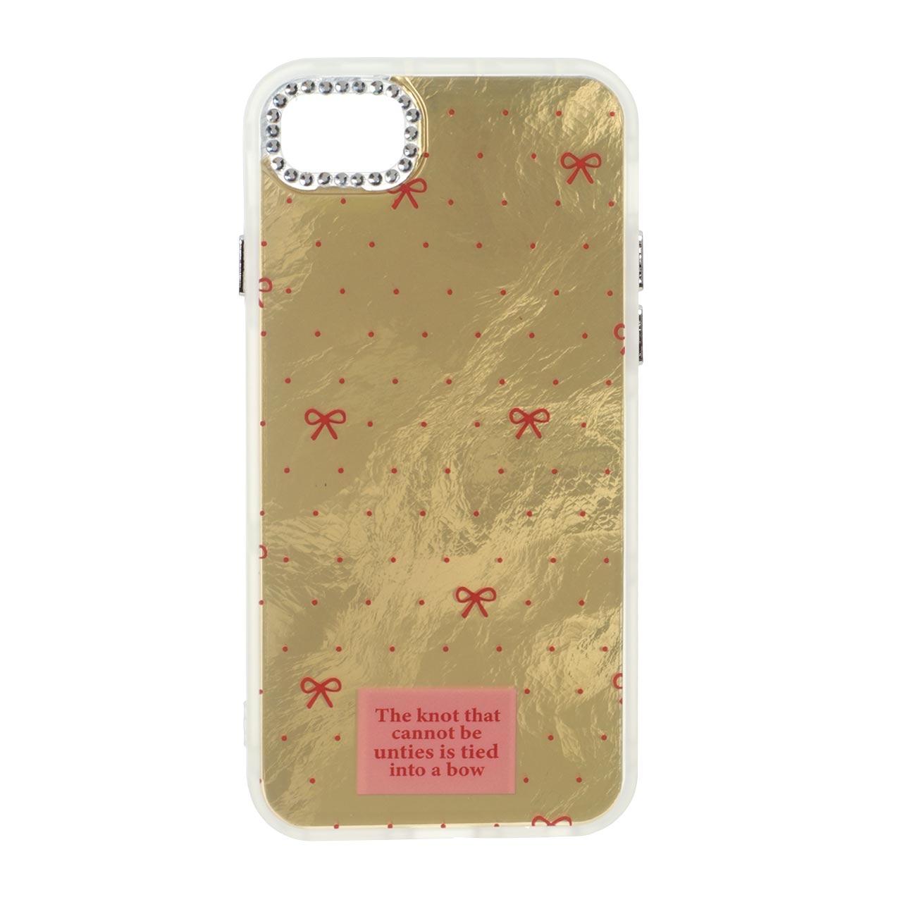 1553982 قاب اطلسی طرح پاپیون لنز نگین دار Apple iPhone 7 / iPhone 8 / iPhone SE (2020) - طلایی - تصویر 1