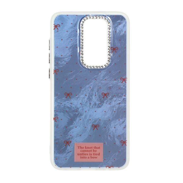 قاب اطلسی طرح پاپیون لنز نگین دار Xiaomi Redmi Note 8 Pro - آبی