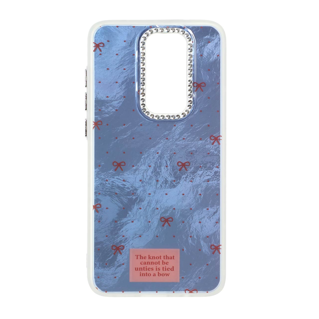 1554000 قاب اطلسی طرح پاپیون لنز نگین دار Xiaomi Redmi Note 8 Pro - آبی - تصویر 1