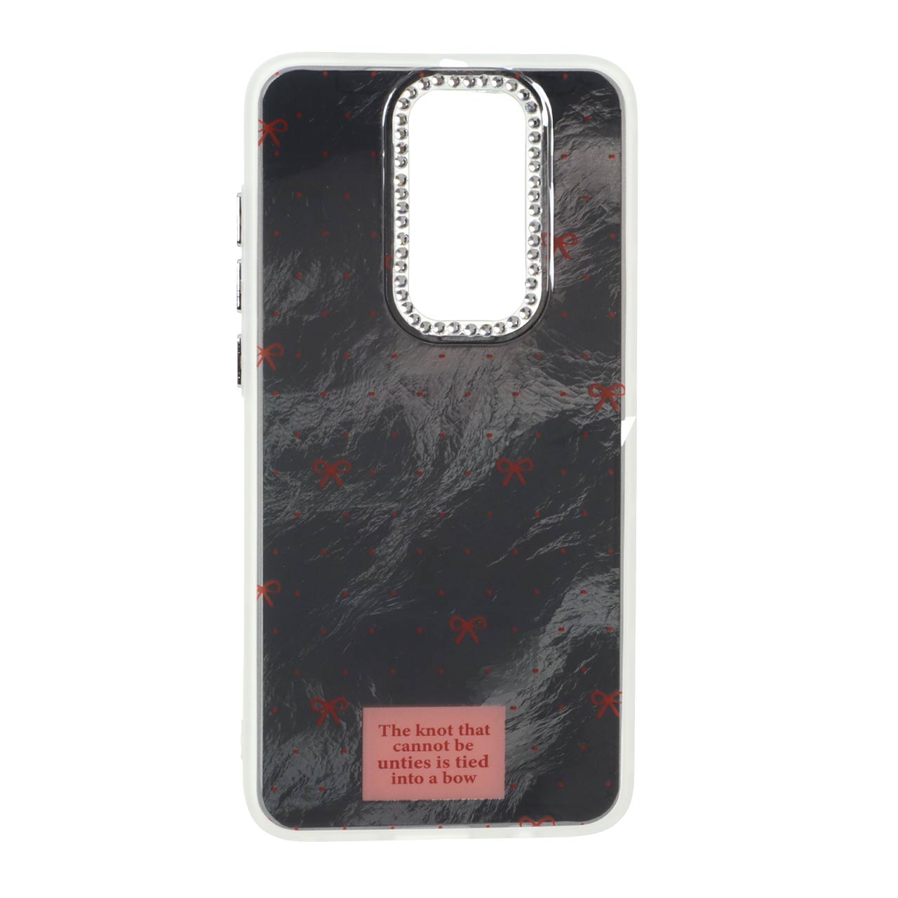 1554006 قاب اطلسی طرح پاپیون لنز نگین دار Xiaomi Redmi Note 8 Pro - مشکی - تصویر 1