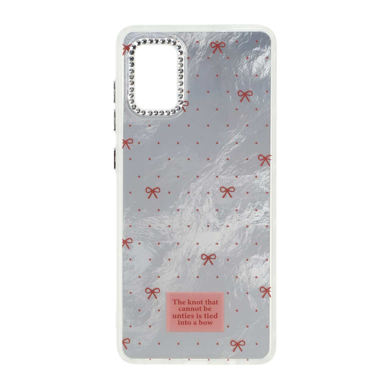 1554018 قاب اطلسی طرح پاپیون لنز نگین دار Samsung Galaxy A71 - نقره ای - تصویر 1