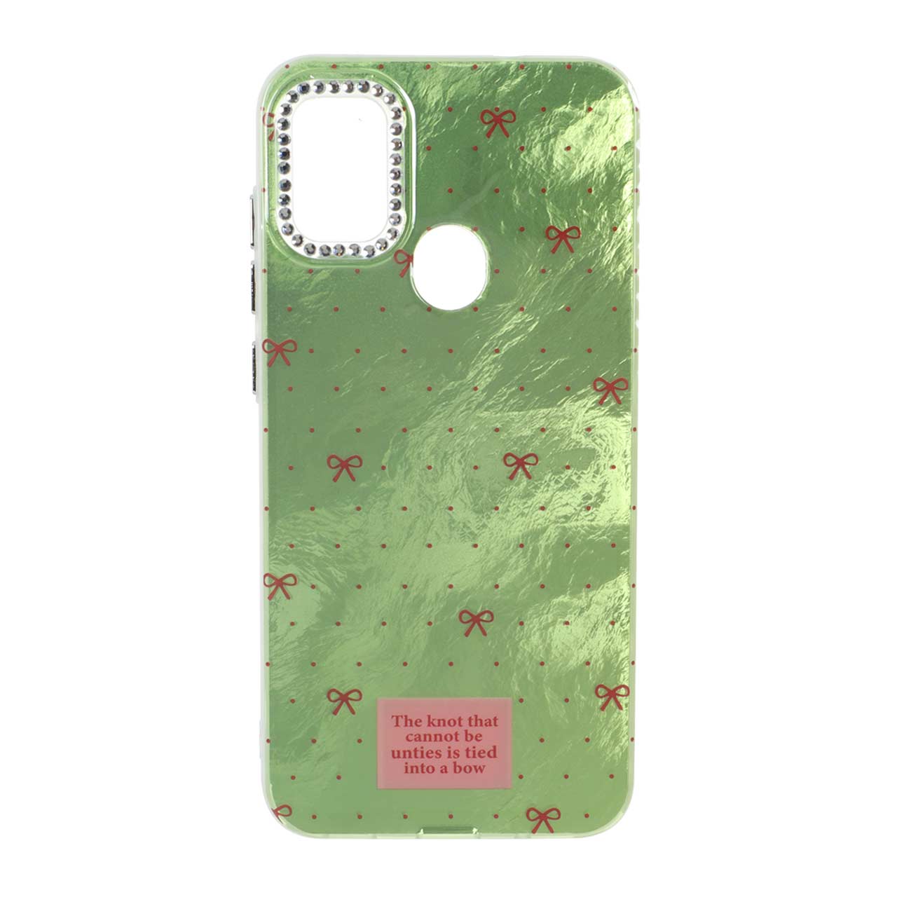 1554040 قاب اطلسی طرح پاپیون لنز نگین دار Samsung Galaxy A11 / M11 - سبز - تصویر 1