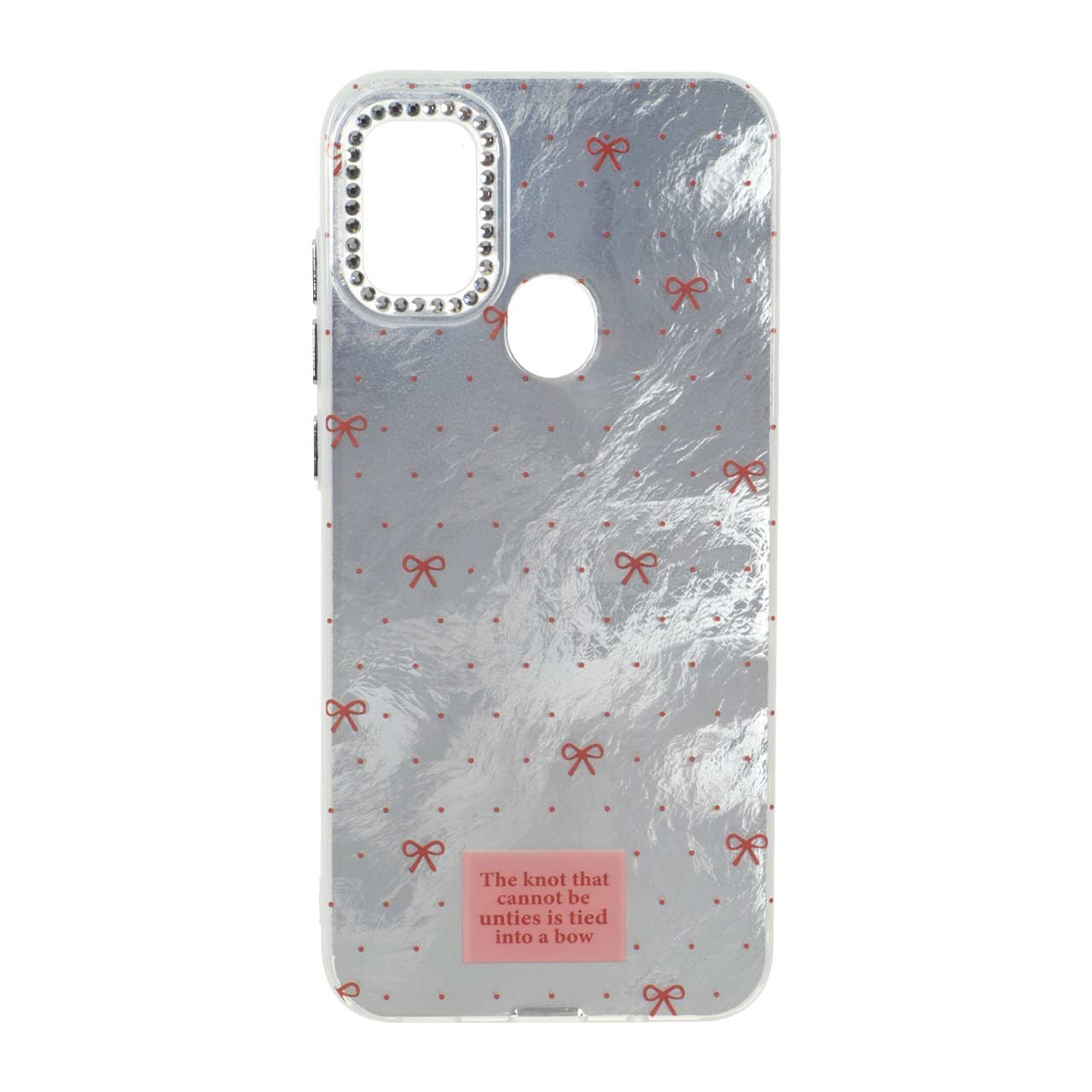 1554046 قاب اطلسی طرح پاپیون لنز نگین دار Samsung Galaxy A11 / M11 - نقره ای - تصویر 1