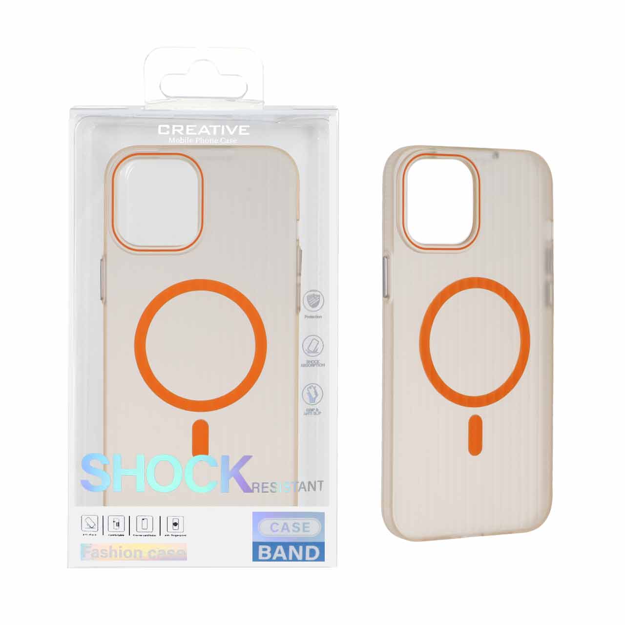 1554848 قاب اورجینال کرکره ای مات Magsafe مدل Apple iPhone 12 Pro Max - نارنجی (پک دار) - تصویر 1