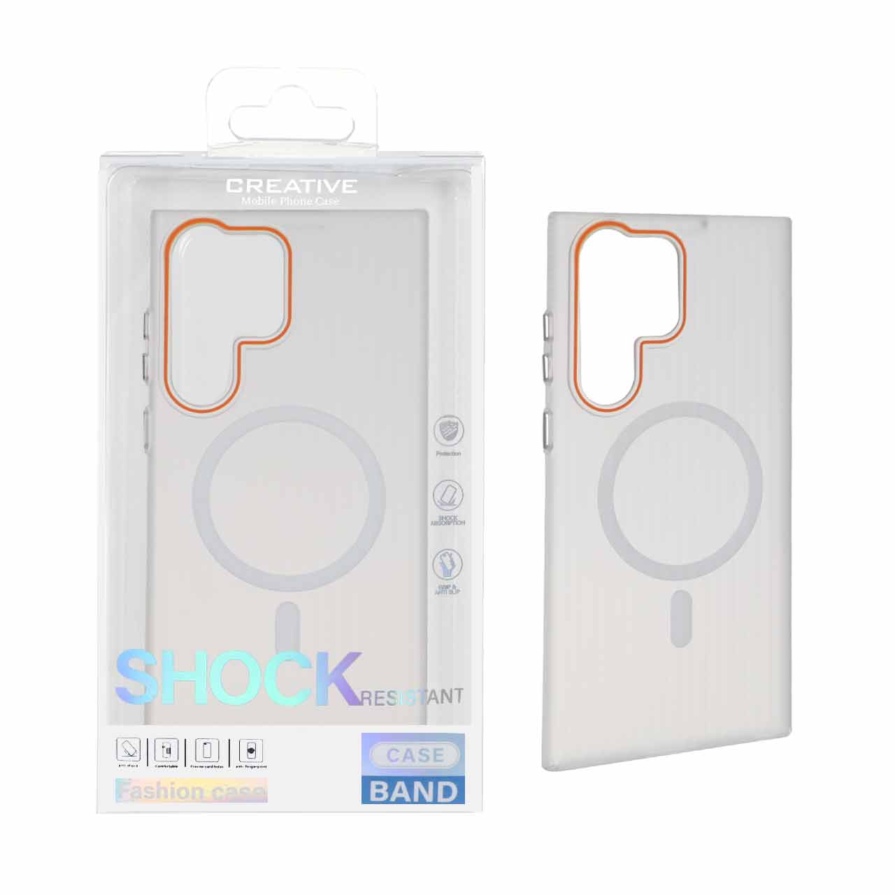 1554884 قاب اورجینال کرکره ای مات Magsafe مدل Samsung Galaxy S23 Ultra - سفید (پک دار) - تصویر 1