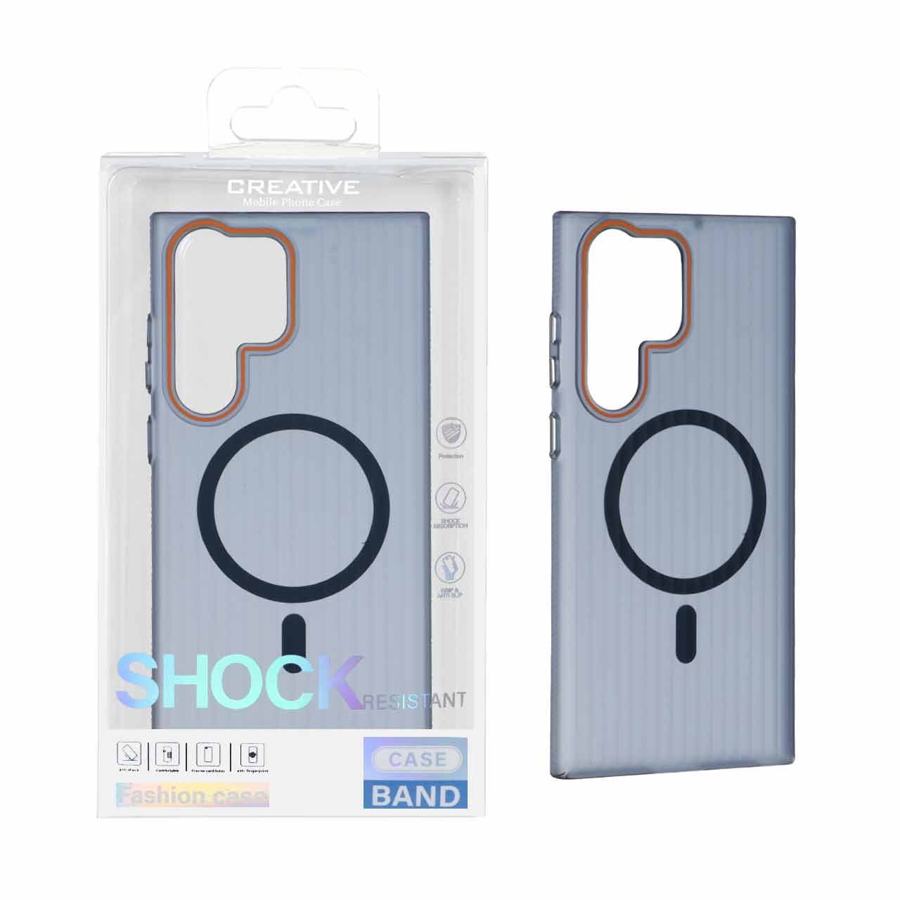 1554886 قاب اورجینال کرکره ای مات Magsafe مدل Samsung Galaxy S23 Ultra - سرمه ای (پک دار) - تصویر 1