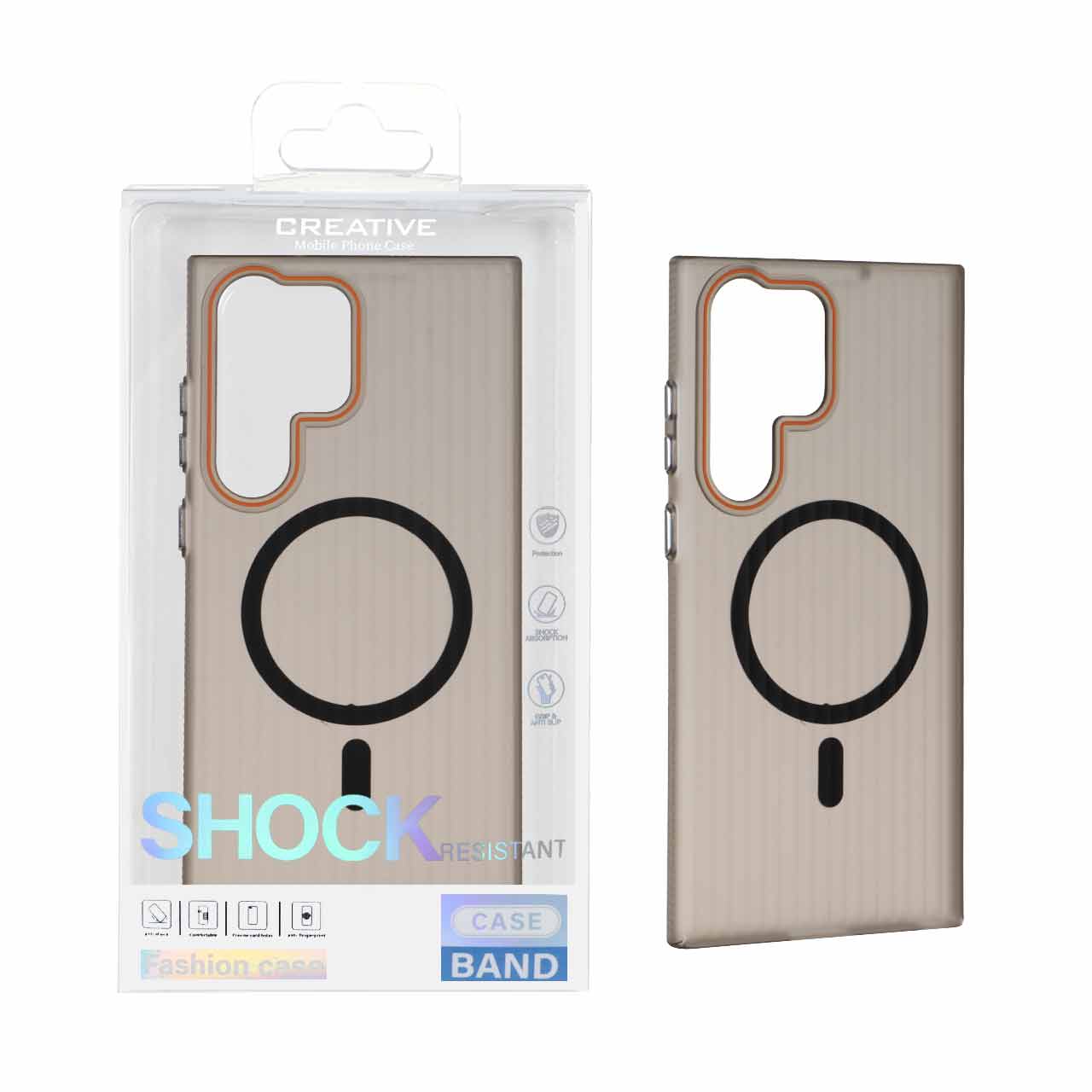 1554890 قاب اورجینال کرکره ای مات Magsafe مدل Samsung Galaxy S23 Ultra - مشکی (پک دار) - تصویر 1