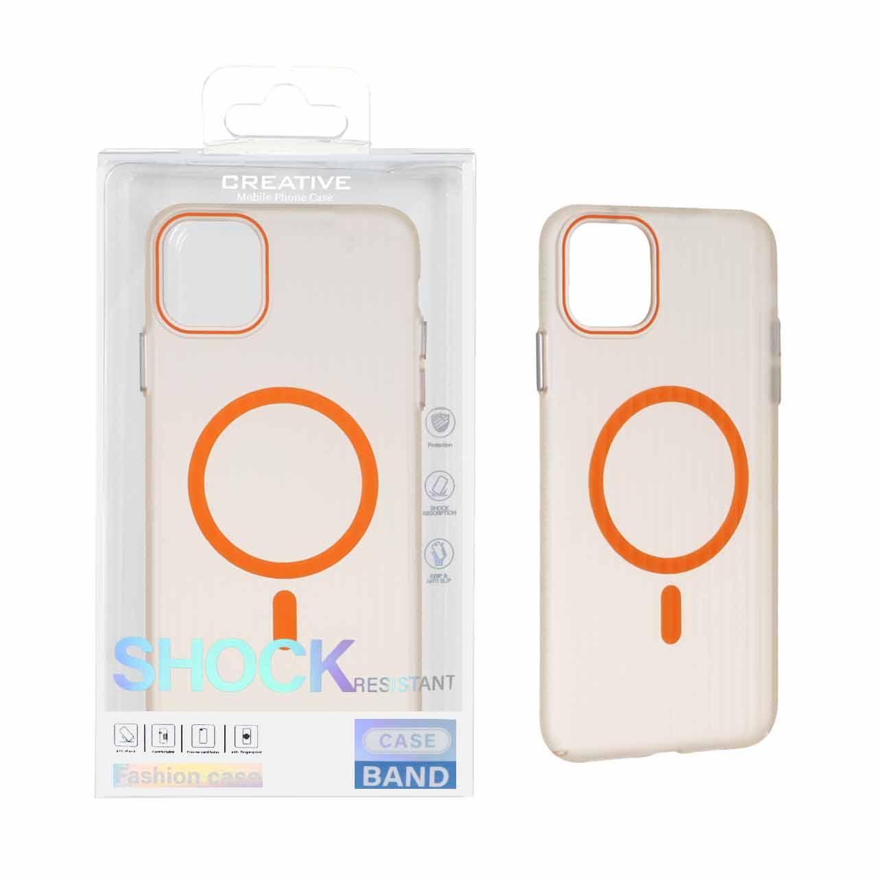 1554902 قاب اورجینال کرکره ای مات Magsafe مدل Apple iPhone 11 Pro Max - نارنجی (پک دار) - تصویر 1