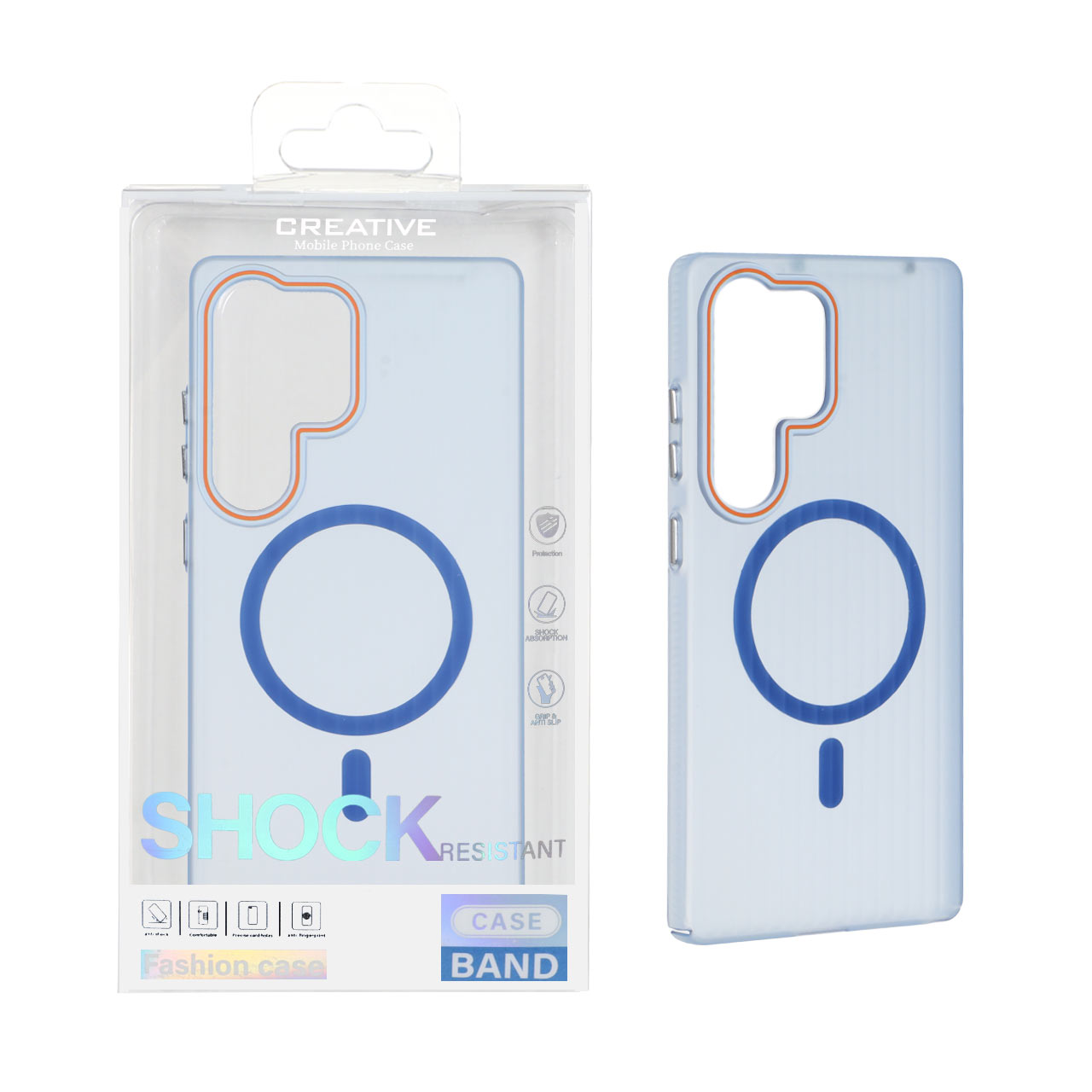 1554908 قاب اورجینال کرکره ای مات Magsafe مدل Samsung Galaxy S25 Ultra - آبی (پک دار) - تصویر 1